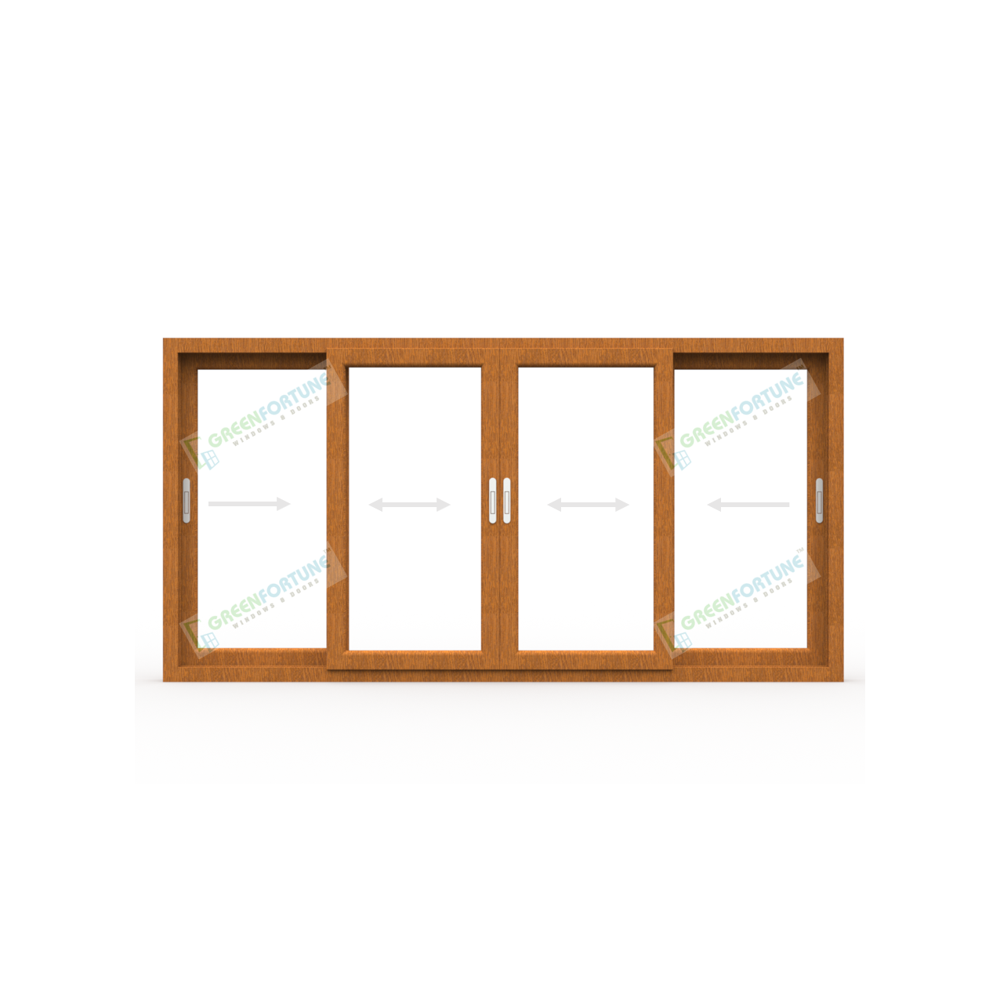Golden-Oak-4-panel-sldng-wndw 4 panel golden oak sliding window
