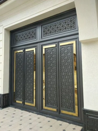Galvanized Doors with Decorative Grill Design