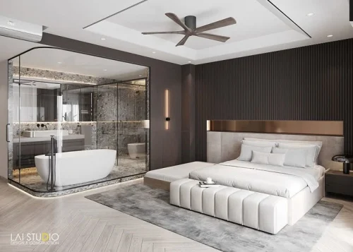 Master Bedroom With Attached Bathroom