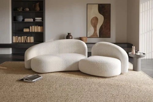 Try a modular curved sofa.